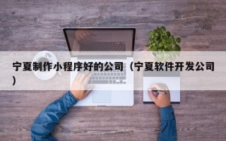 遂宁宁夏制作小程序好的公司（宁夏软件开发公司）